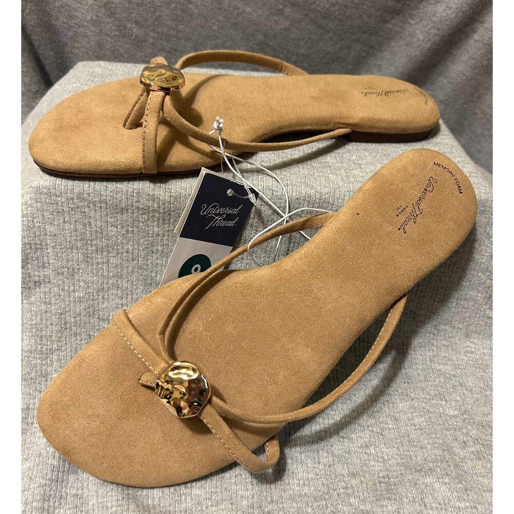 Universal Thread Women's Thong Sandals Brown Size 9 Memory Foam